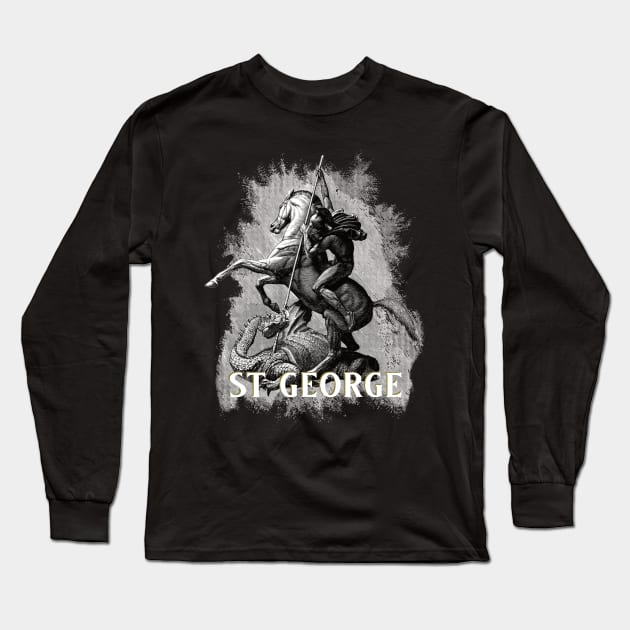 Saint George Dragonslayer Long Sleeve T-Shirt by Beltschazar